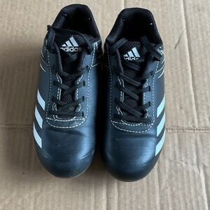 adidas black baseball cleats with white stripes - 11K